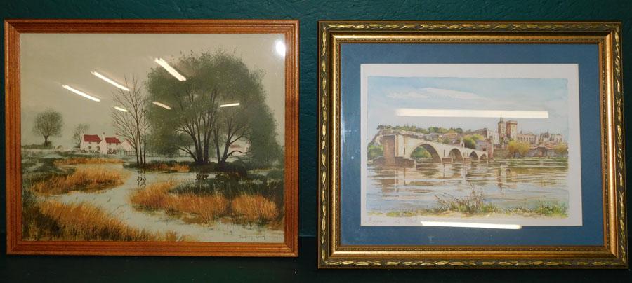 Framed Print & Watercolor -- Signed (1 of 4)