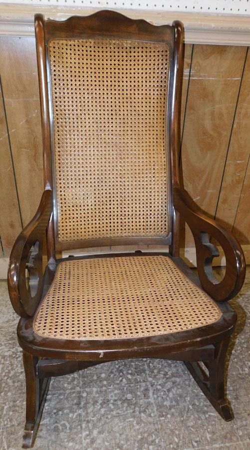 Walnut & Cane Rocking Chair (1 of 5)