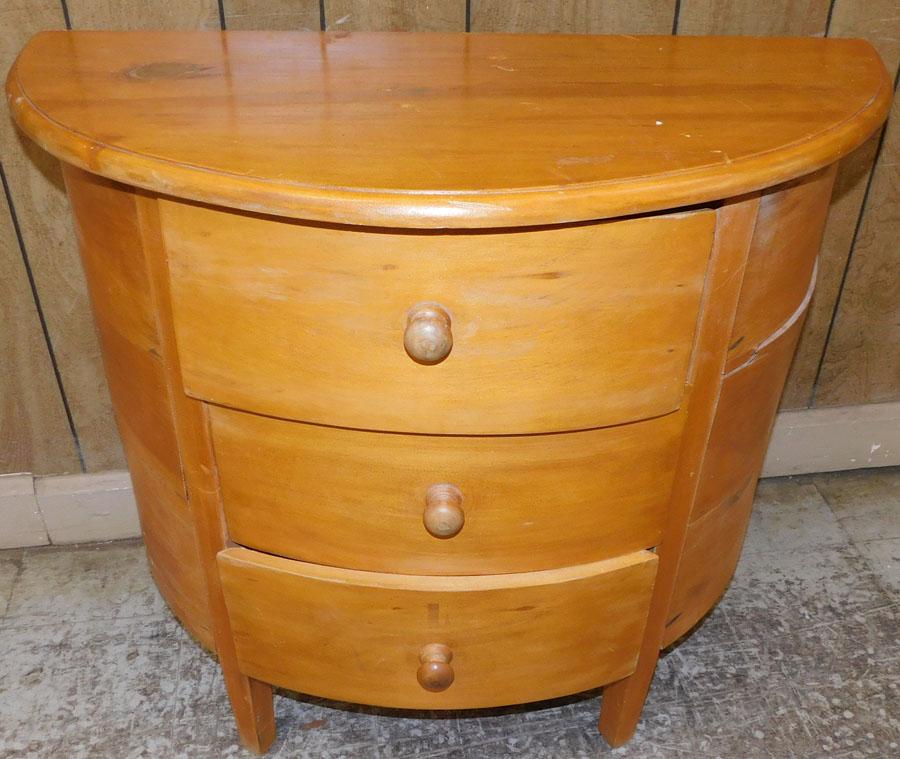 Mahogany 3 Drawer Demilune Stand (1 of 4)