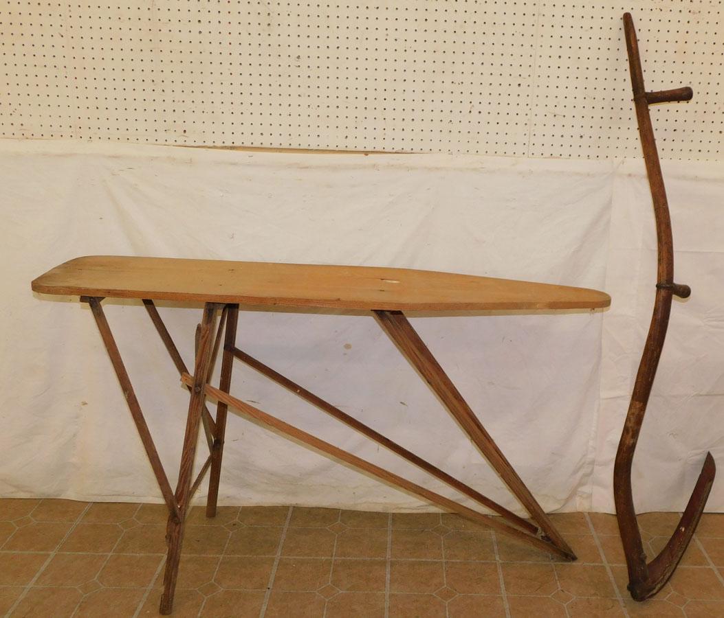 Antique Scythe -- Antique Pine Ironing Board (1 of 2)