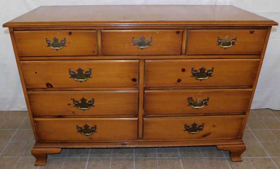 Pine 9 Drawer Chest By Drexel (1 of 6)