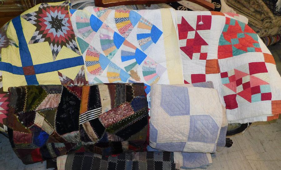 Lot 6 Antique Handmade Quilts (1 of 4)