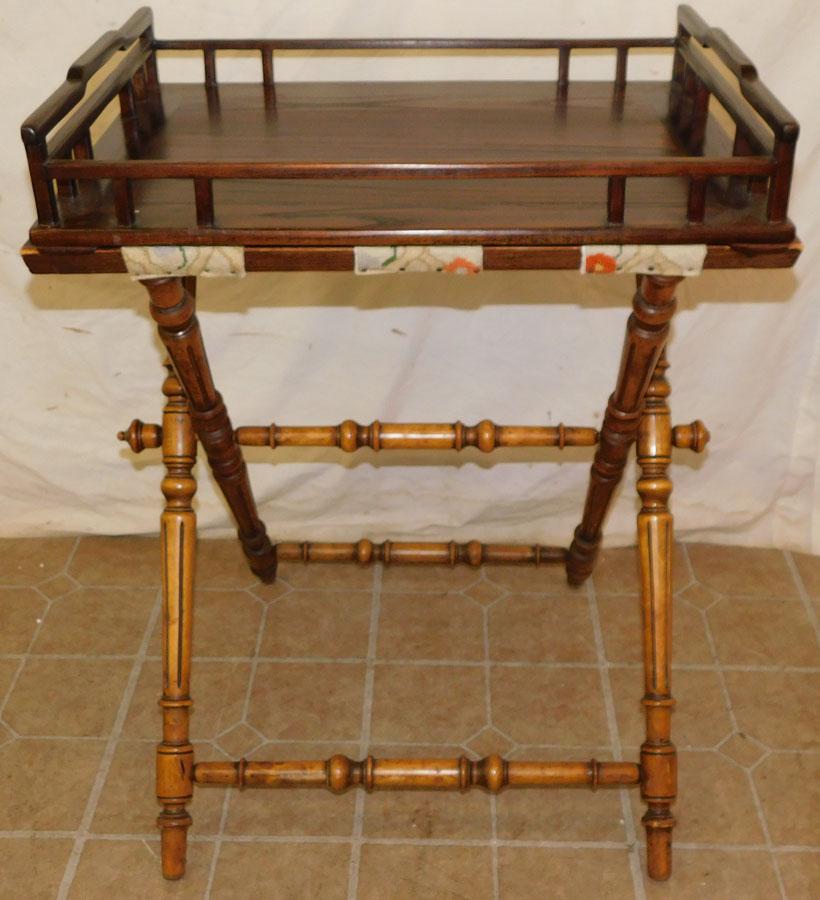 Elm Wood Gallery Tray On Stand: Elm Wood Gallery Tray On Stand. 24" W 19" D 31 1/2" H