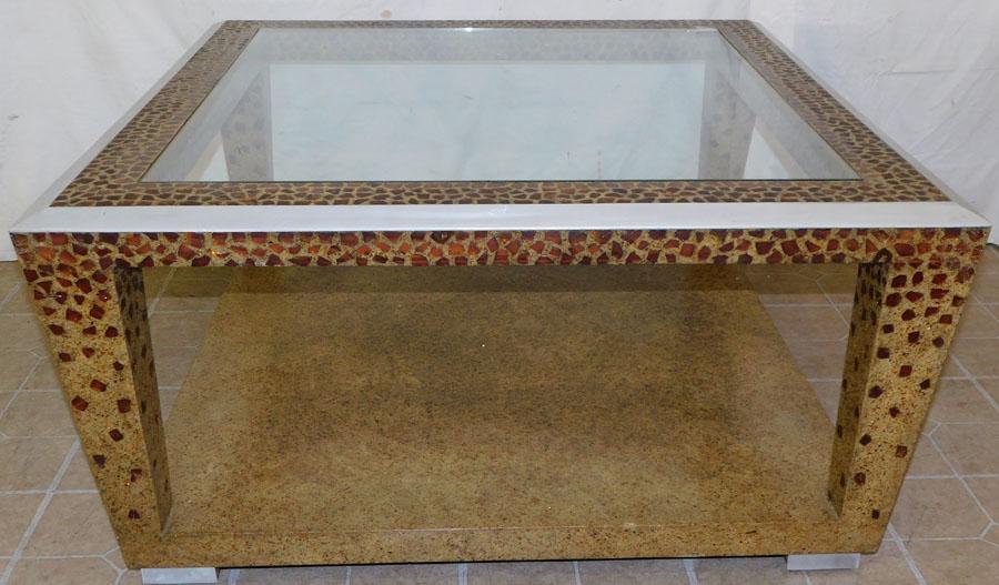 Marble & Alum Glass Top Coffee Table Maitland Smith (1 of 5)
