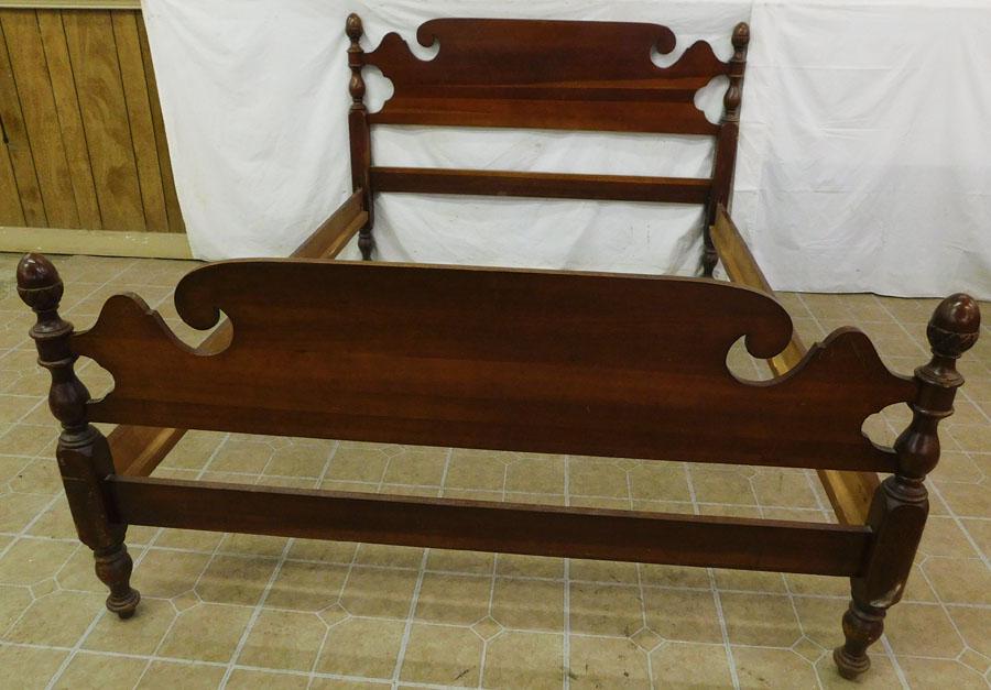 Cherry Double Bed W/ Rails (1 of 2)