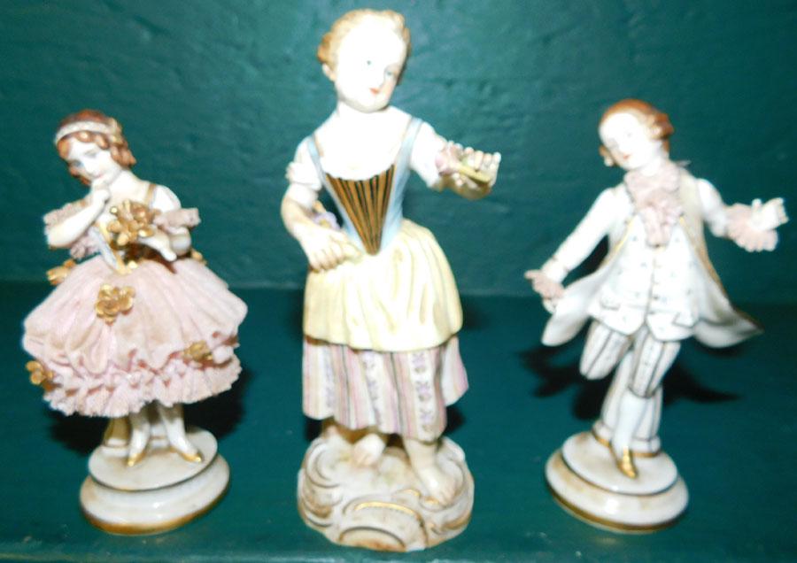 Two Dresden Figures & One Meissen Figure (1 of 5)