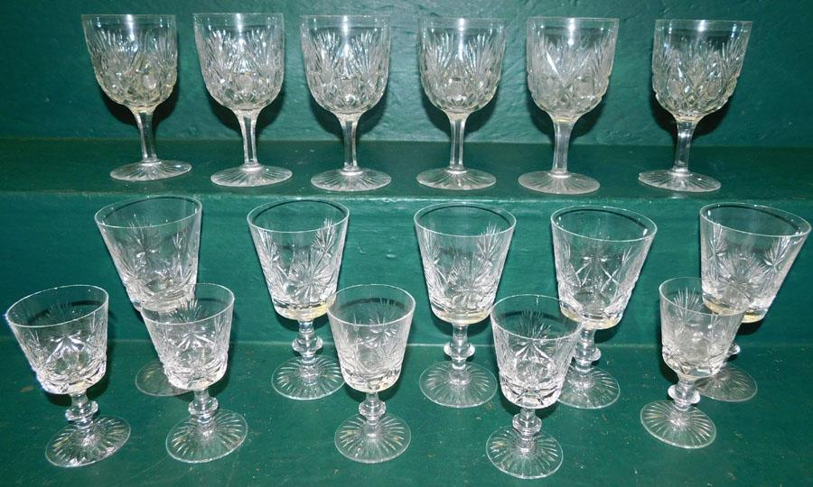 Lot Cut Glass Stemware ( Some Edinburg Scotland) (1 of 4)
