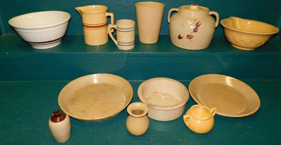 Lot Yellow Ware Bowls, Pots,. Pitchers, Mugs (Some As (1 of 5)