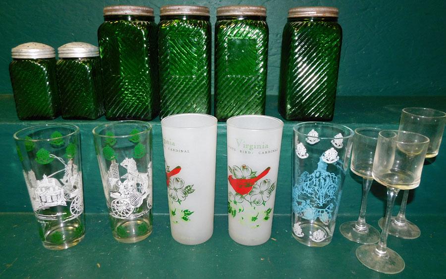 Lot Green Canisters -- Misc. (1 of 3)