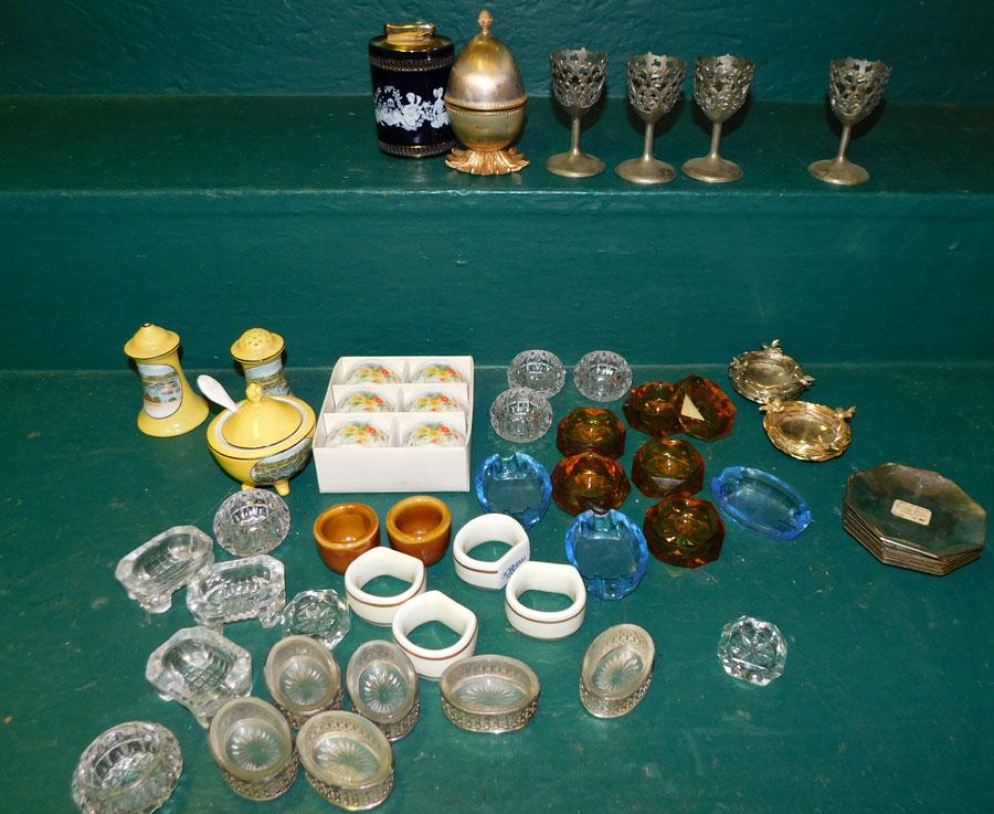 Lot Of Glass Master Salts-- Napkin Rings-- Misc. (1 of 3)