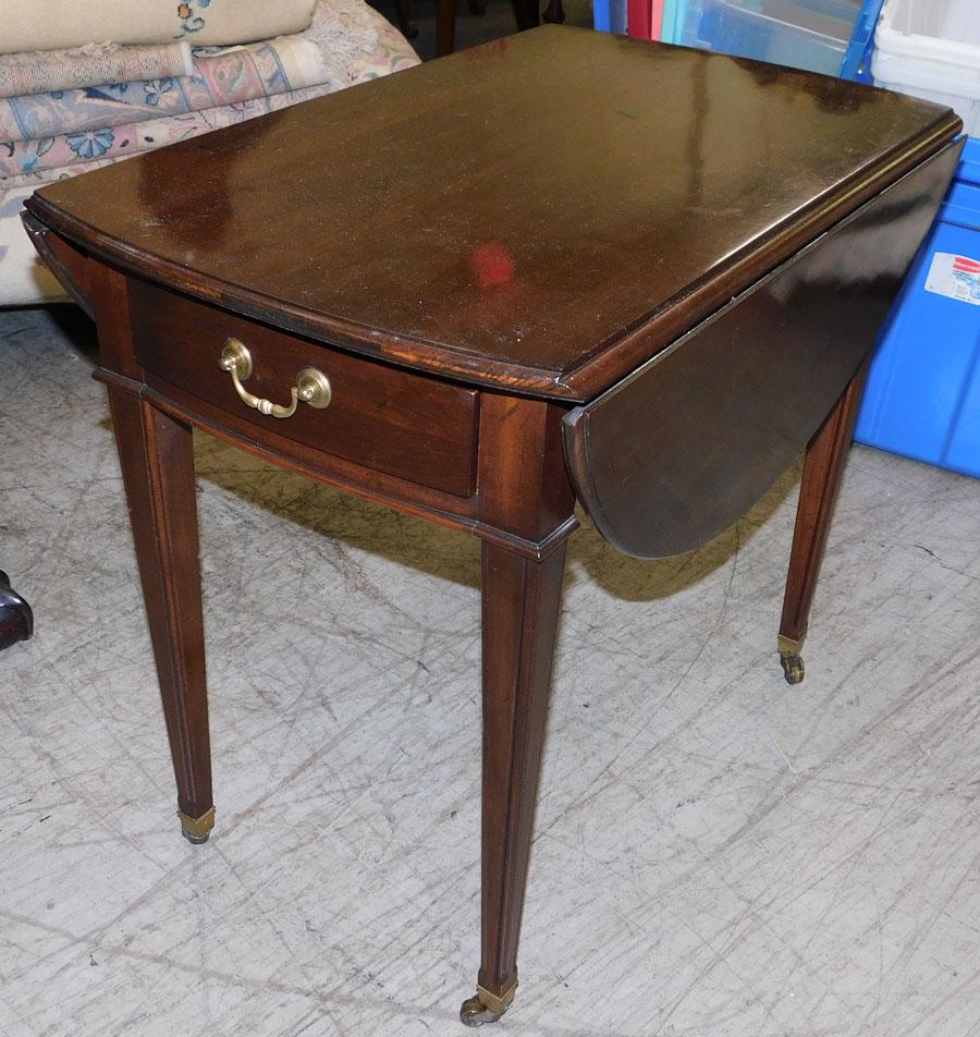 Cherry Drop Leaf Table by Ethan Allen with Drawer (1 of 4)