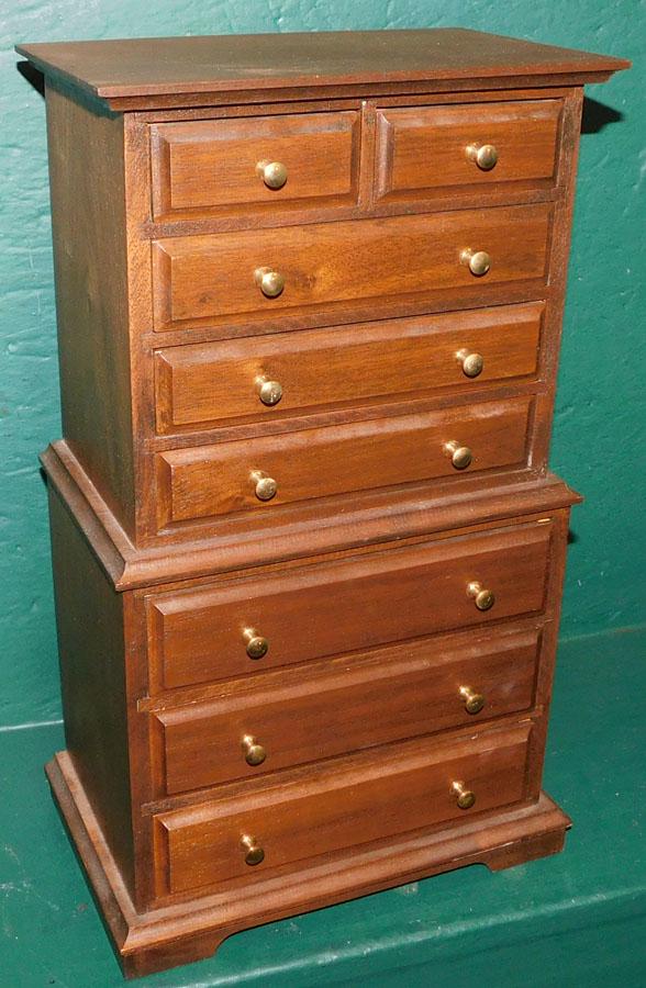 Cabinet Made Wal Salesman Sample Chest on Chest (1 of 3)