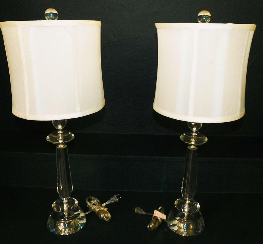Pair of MCM Style Glass Lamps (1 of 4)