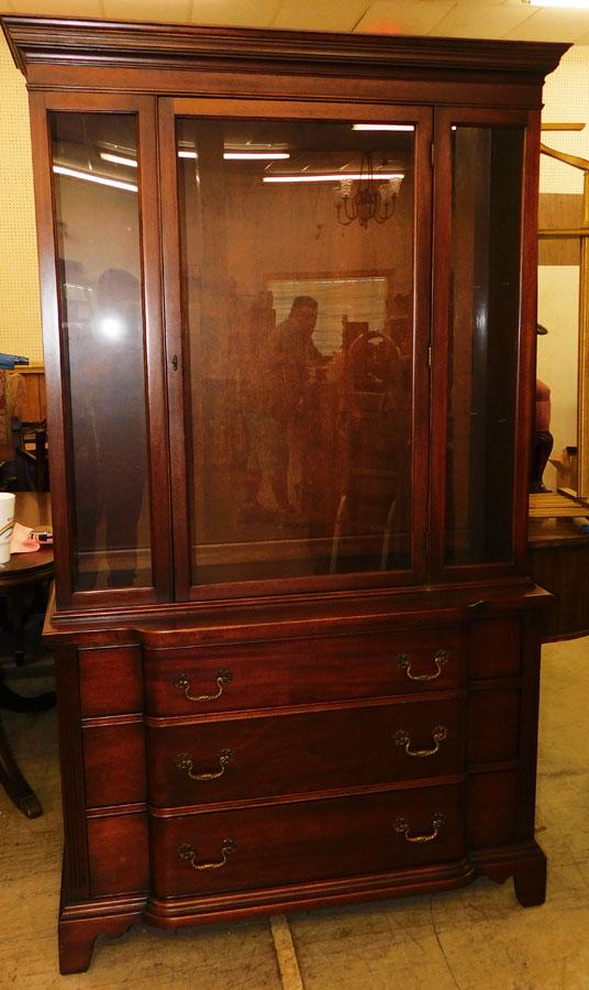Mahogany China Cabinet by Georgetown Galleries: Mahogany China Cabinet by Georgetown Galleries. 45" W 14 1/4" D 75 1/2" H