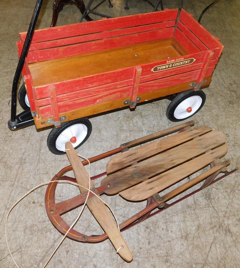 Vintage Wagon & Snow Sleigh (1 of 3)