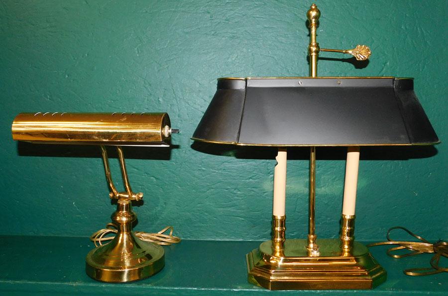 2 Brass Student Lamps (1 of 3)