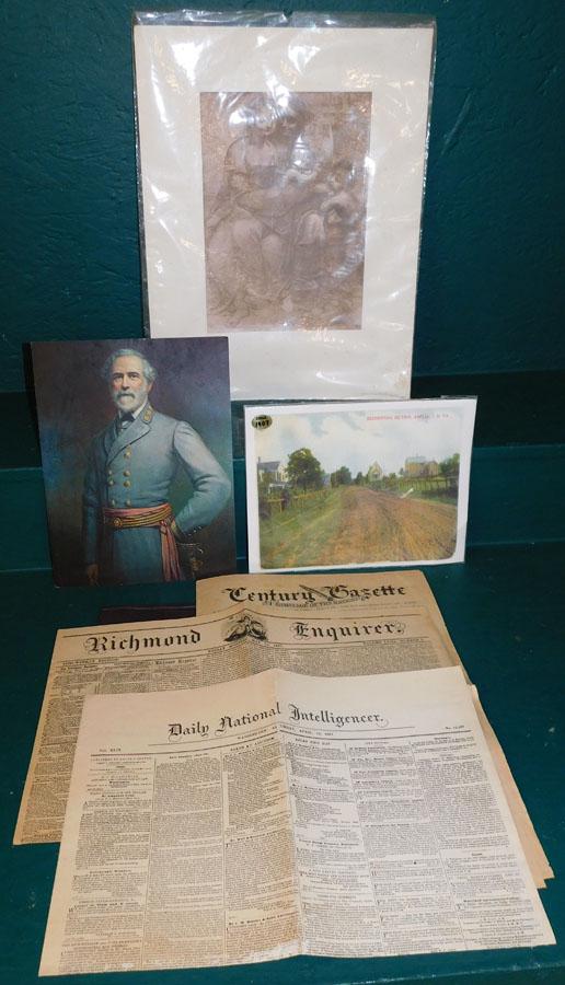 Newspapers from 1861, Lee Photo Print, & other Prints (1 of 6)