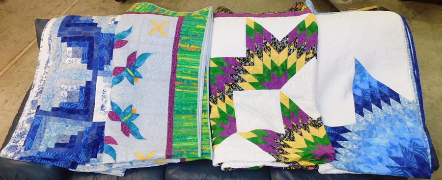 Lot of 4 Handmade Quilts, (Some Signed) (1 of 8)