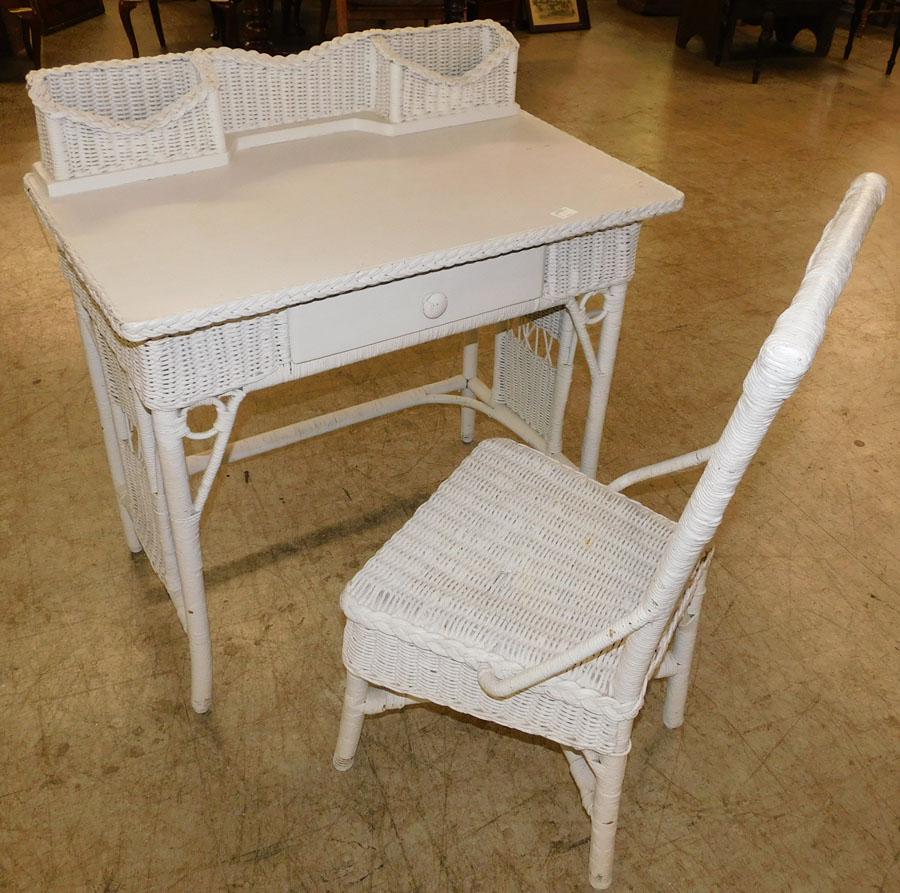 Wicker Ladies Desk & Chair (1 of 4)