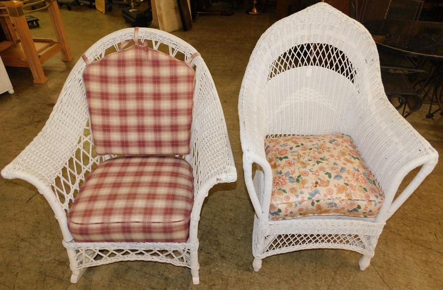 Wicker Arm Chair & Wicker Rocker: Wicker Arm Chair & Wicker Rocker. Up to 41 1/2" H