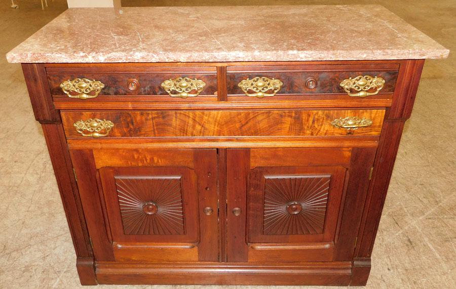 Walnut Victorian Marble Top Server (1 of 5)