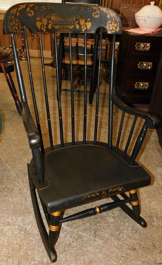Painted Hitchcock Style Boston Rocker (1 of 2)