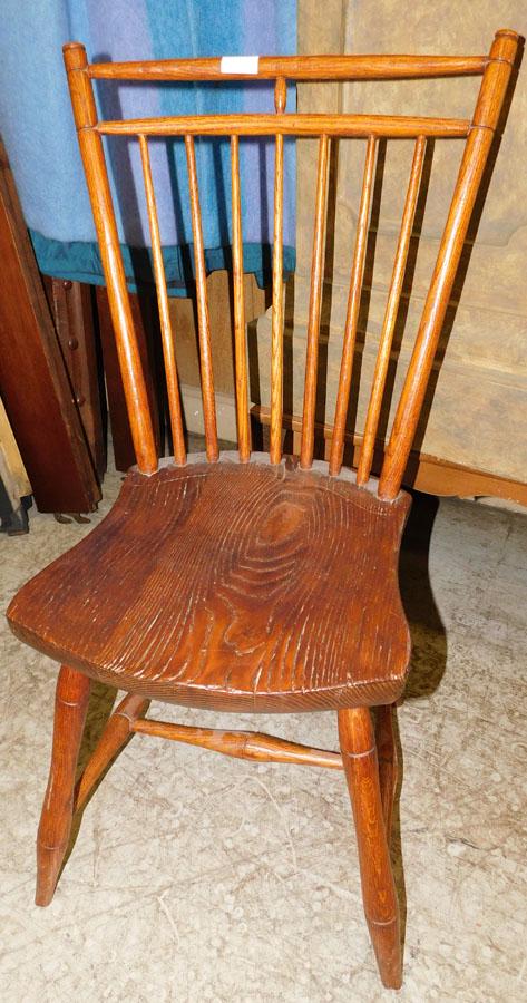 Antique Oak Windsor Side Chair, & Clock Parts (1 of 2)