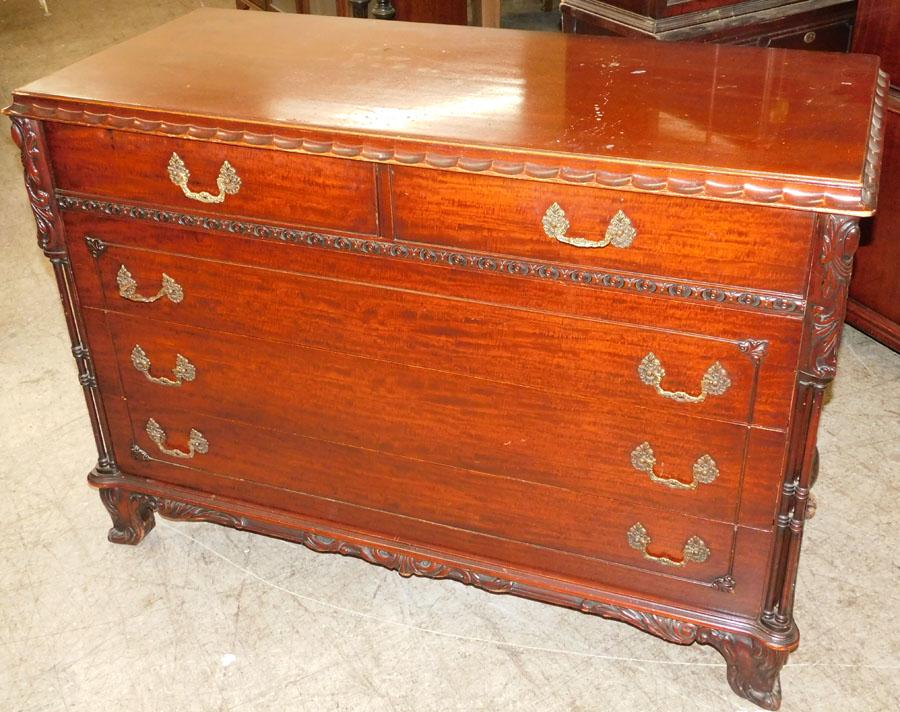 Ornate Mahogany Chippendale Dresser: Ornate Mahogany Chippendale Dresser . 50 1/2" W 22" D 35 1/2" H
