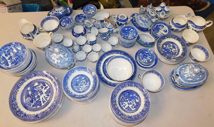 Lot of Blue Willow China & B & W Child's Tea Sets (1 of 3)
