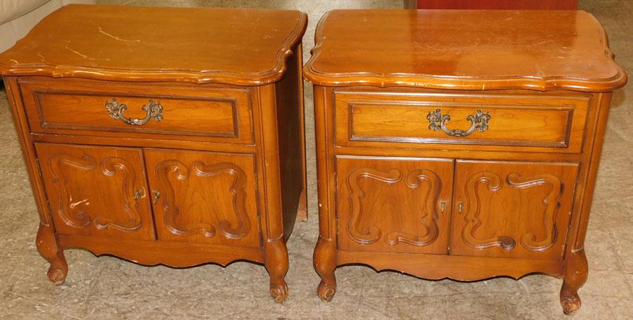 Pair of Cherry French Provincial Night Stands (1 of 2)