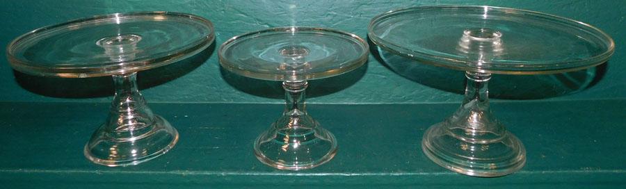Lot of 3 Glass Cake Stands (1 of 2)