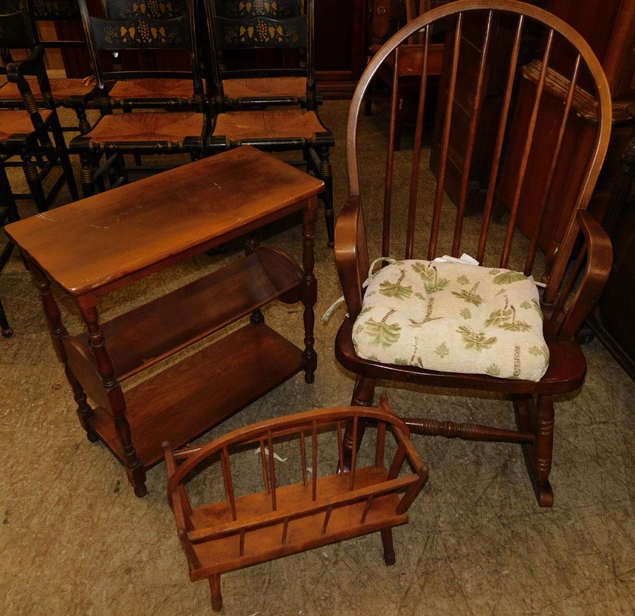 Rocker, Canterbury, & End Table with Book Shelf (1 of 1)