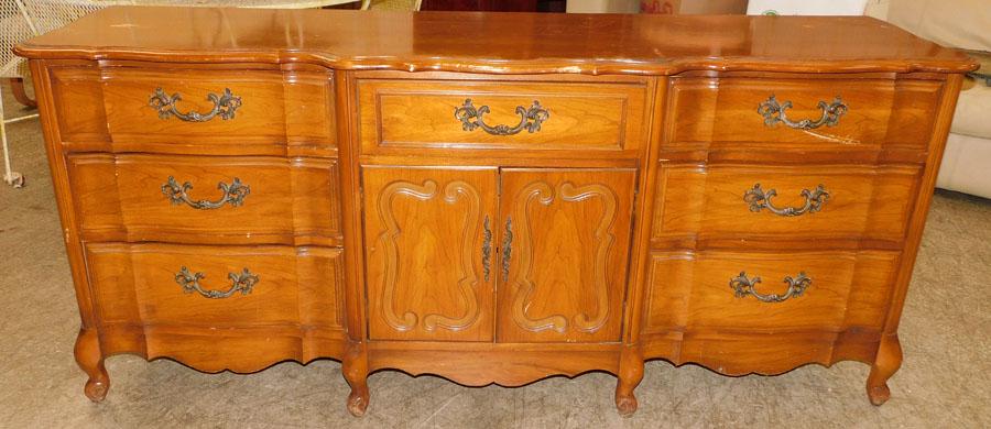 French Provincial Cherry Double Dresser (1 of 5)