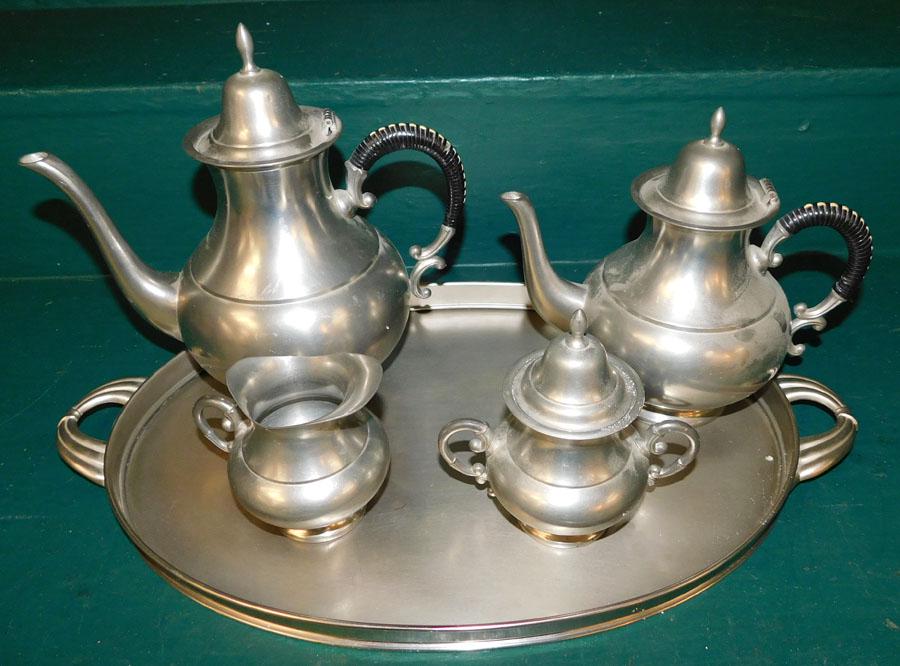 5 Piece Pewter Tea Set Made In Holland (1 of 3)
