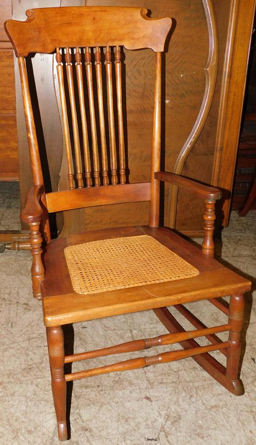 Antique Cane Seat Rocking Chair: Antique Cane Seat Rocking Chair . 37 1/4" H