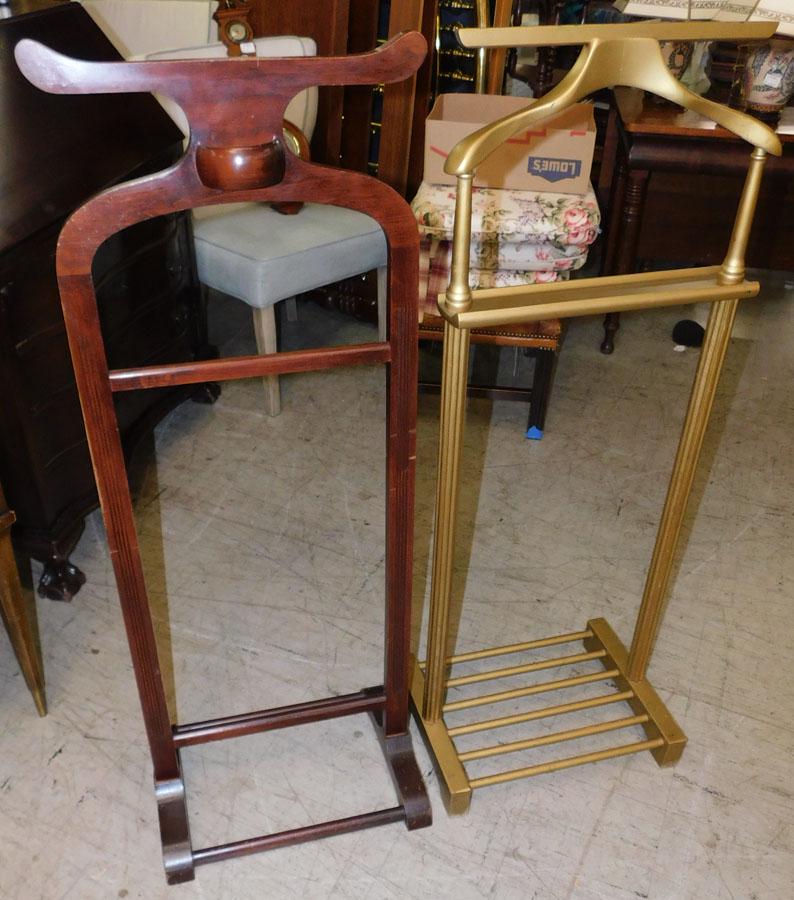 Mahogany Valet & Gilt Painted Valet: Mahogany Valet & Gilt Painted Valet. Up to 45 1/2" H