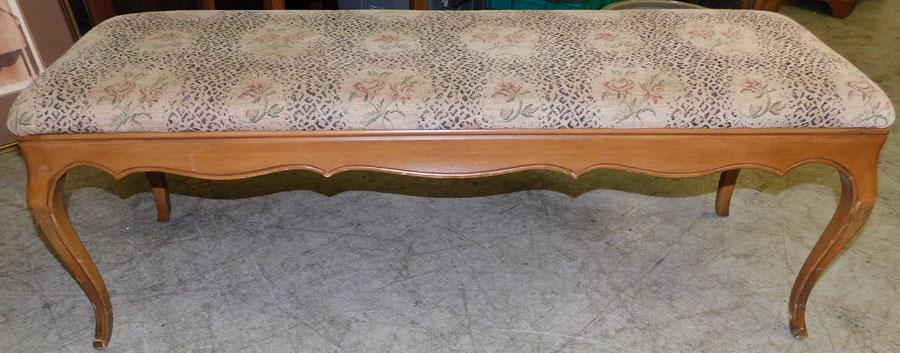 Cherry & Upholstered French Window Bench (1 of 2)