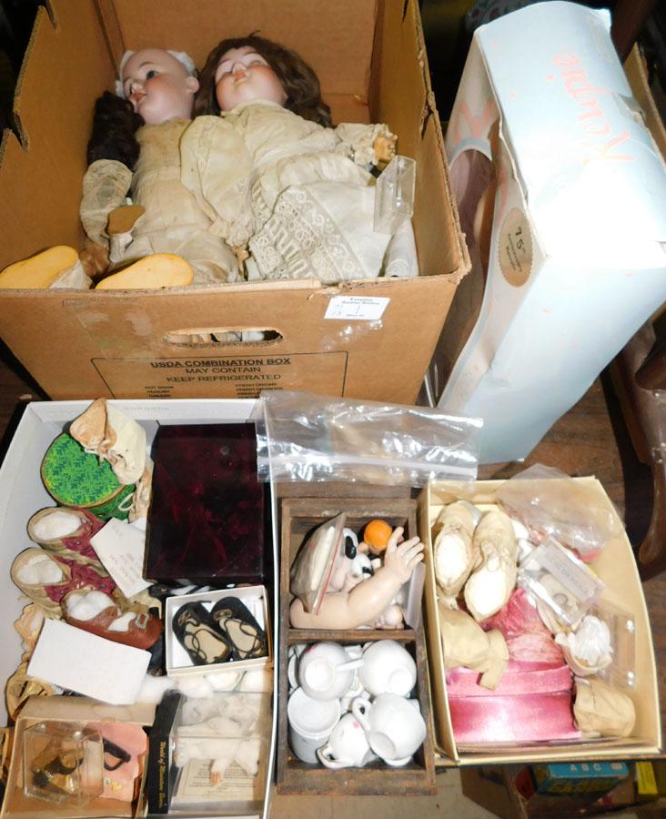 Lot of Doll Shoes and Antique Dolls (1 of 7)