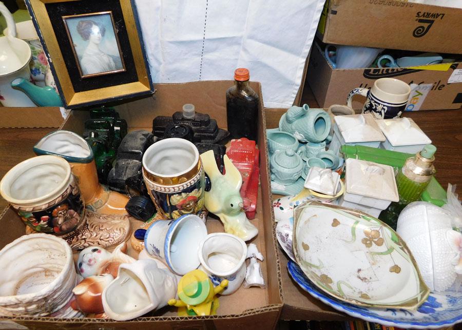 Lof of Porc, Vintage Perfume Bottles, & Child's Tea Set (1 of 6)