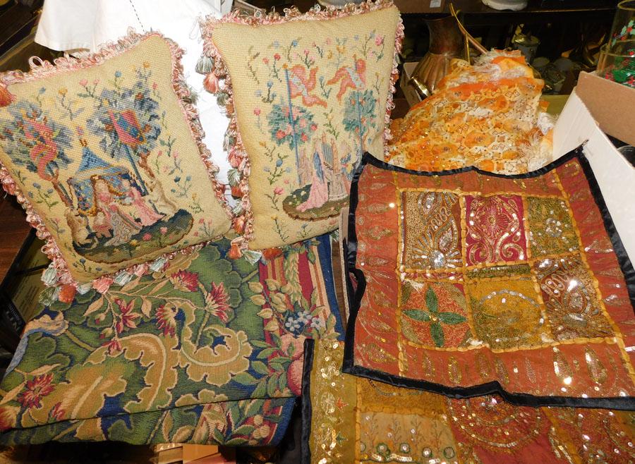 Needlepoint Pillows, Tapestry, & Textile Mats: Needlepoint Pillows, Tapestry, & Textile Mats.