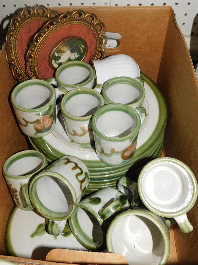 John B Taylor KY Ceramic Mugs, Plates, & Bowl: Lot of John B Taylor KY Ceramic Mugs, Plates, & Bowl.