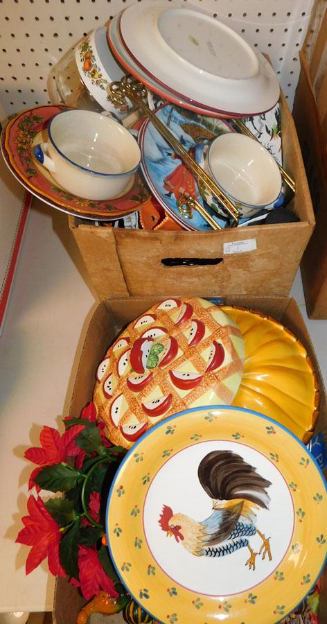 Lot of Halloween Decorations & Porcelain Plates: Lot of Halloween Decorations & Porcelain Plates.