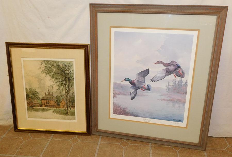 2 Framed Prints, (1 Duck Print Signed) (1 of 11)