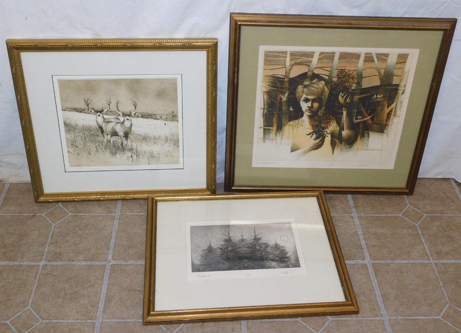 3 Pencil Signed & Numbered Etchings (1 of 19)