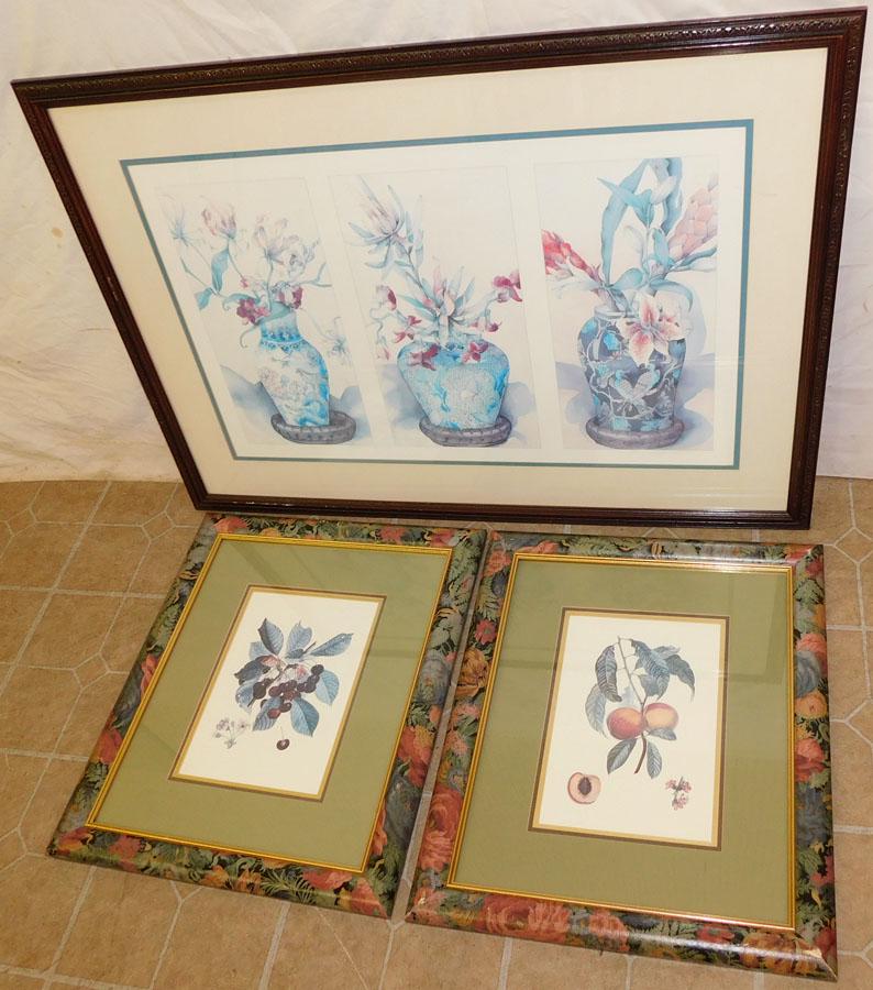 2 Framed Prints of Fruit & Oriental Vases (1 of 4)