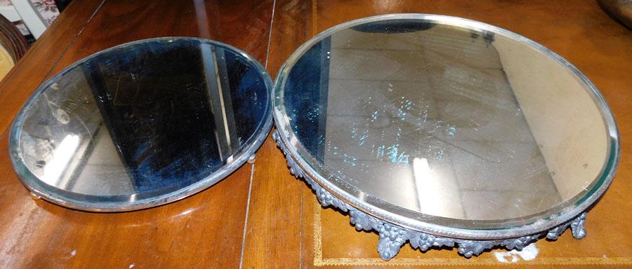 2 Bevel Glass & Sliver Plate Plateaus (1 of 2)