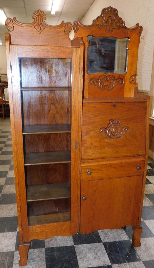 Antique Oak Side by Side Secretary (1 of 4)