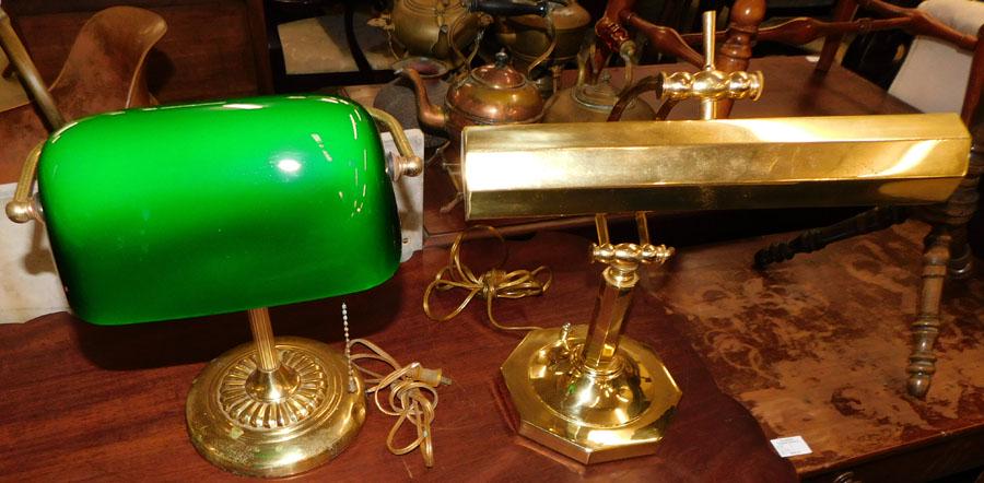 2 Brass Student Lamps (1 of 3)