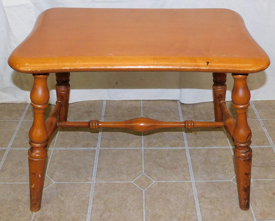 Maple Stretcher Base Bench by Whitney: Maple Stretcher Base Bench by Whitney. 22 1/2" W 14 1/2" D 18" H
