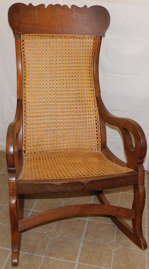 Antique Walnut Cane Seat Rocker (1 of 2)
